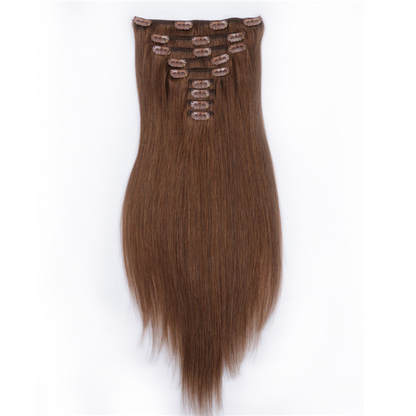 Remy 100 human hair clip in extensions for white person XS046